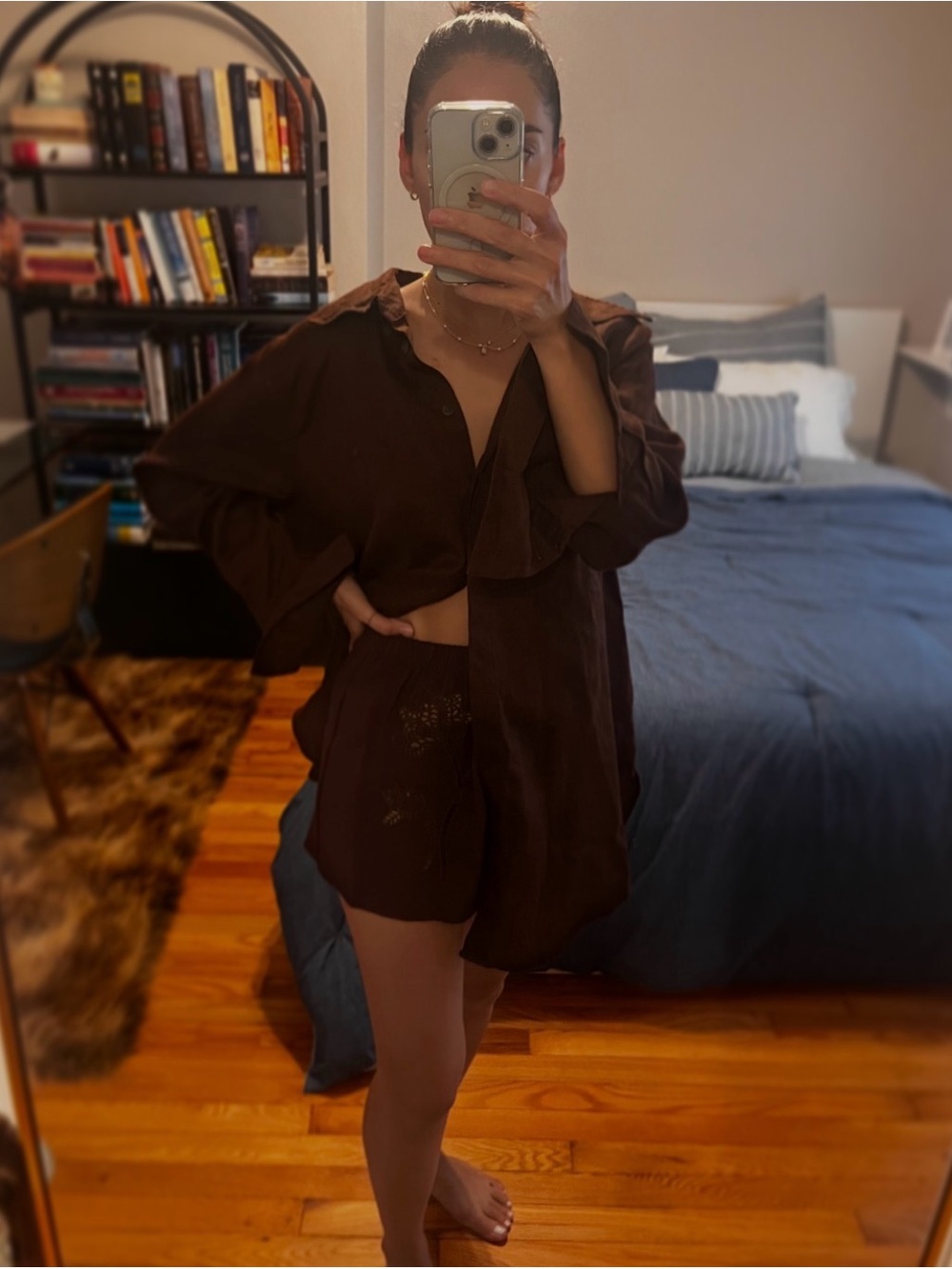 Linen shorts and blouse